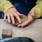 Rebecca Brown working in her studio 2019